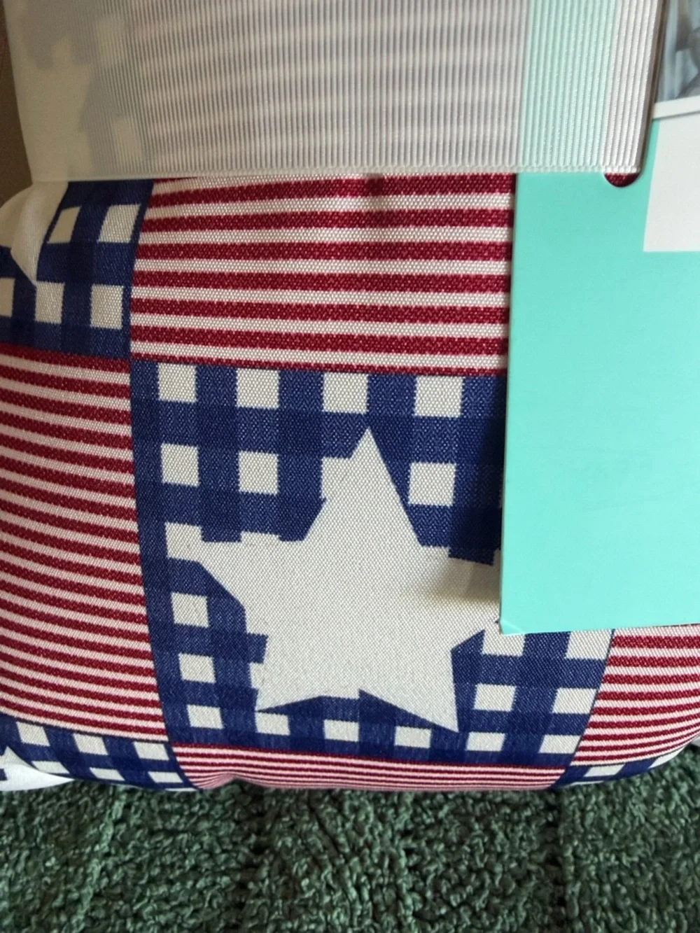 Martha Stewart Red White & Blue Patriotic Star 🇺🇸 Patchwork Throw Pillows NEW!
